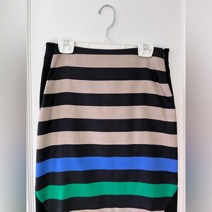 Diane Von Furstenberg Striped Beige and Black Women's Skirt